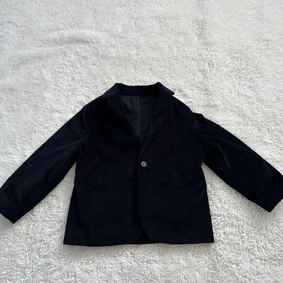 Zara Other - Zara Boy Velvet Satin Suit Blazer Black Sz 4 Formal Party Holiday Festive Preppy
